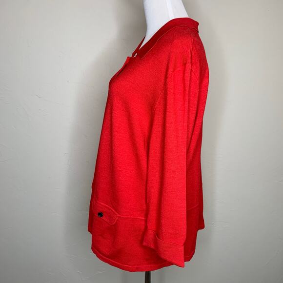 Judith Hart Woman Red Button Front Cardigan Sz 1X - Picture 3 of 9